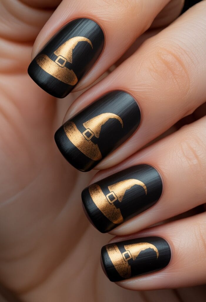 Black matte with antique witch hats
