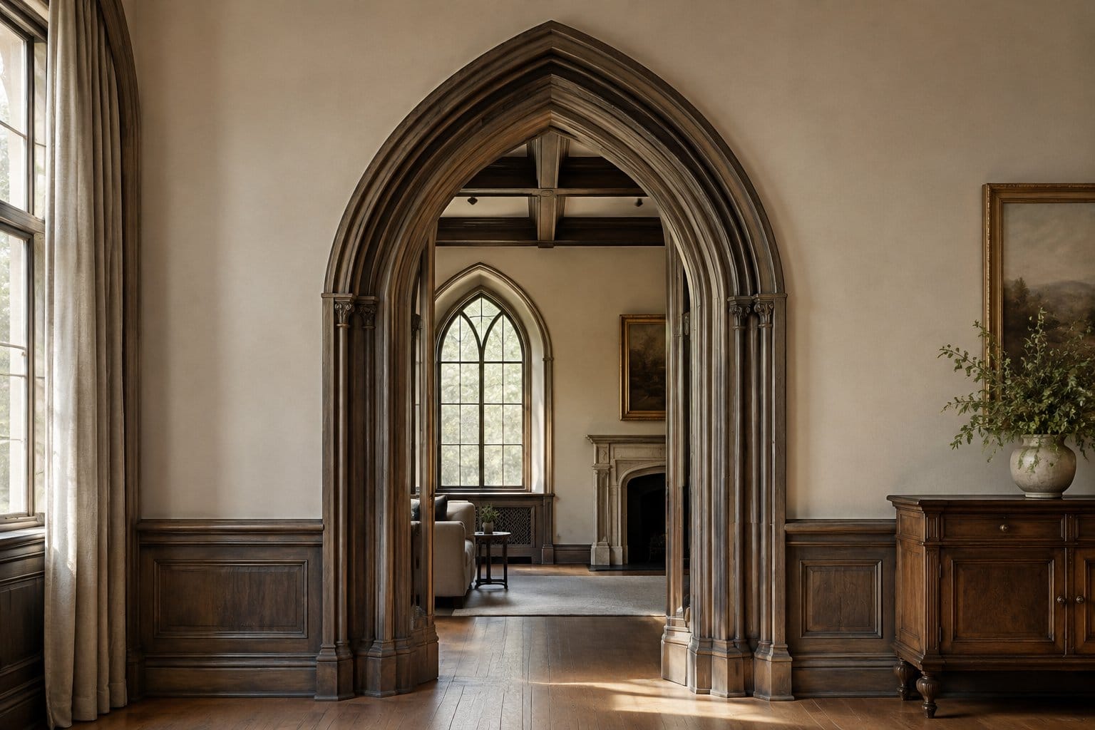 An open doorway between two rooms.